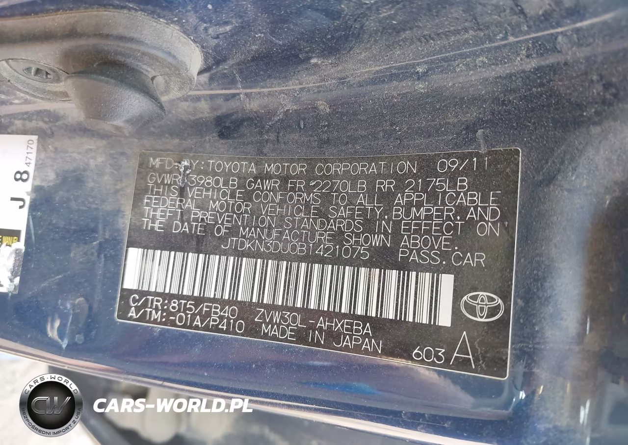 2011 Toyota Prius Two VIN:JTDKN3DU0B1421075 - 9