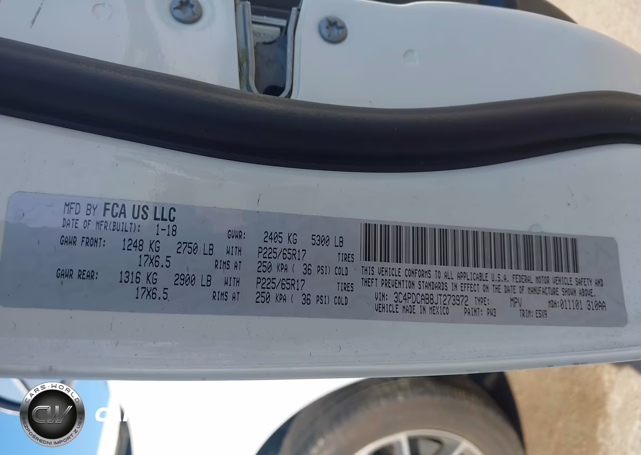 2018 Dodge Journey Se VIN:3C4PDCAB8JT273972 - 9