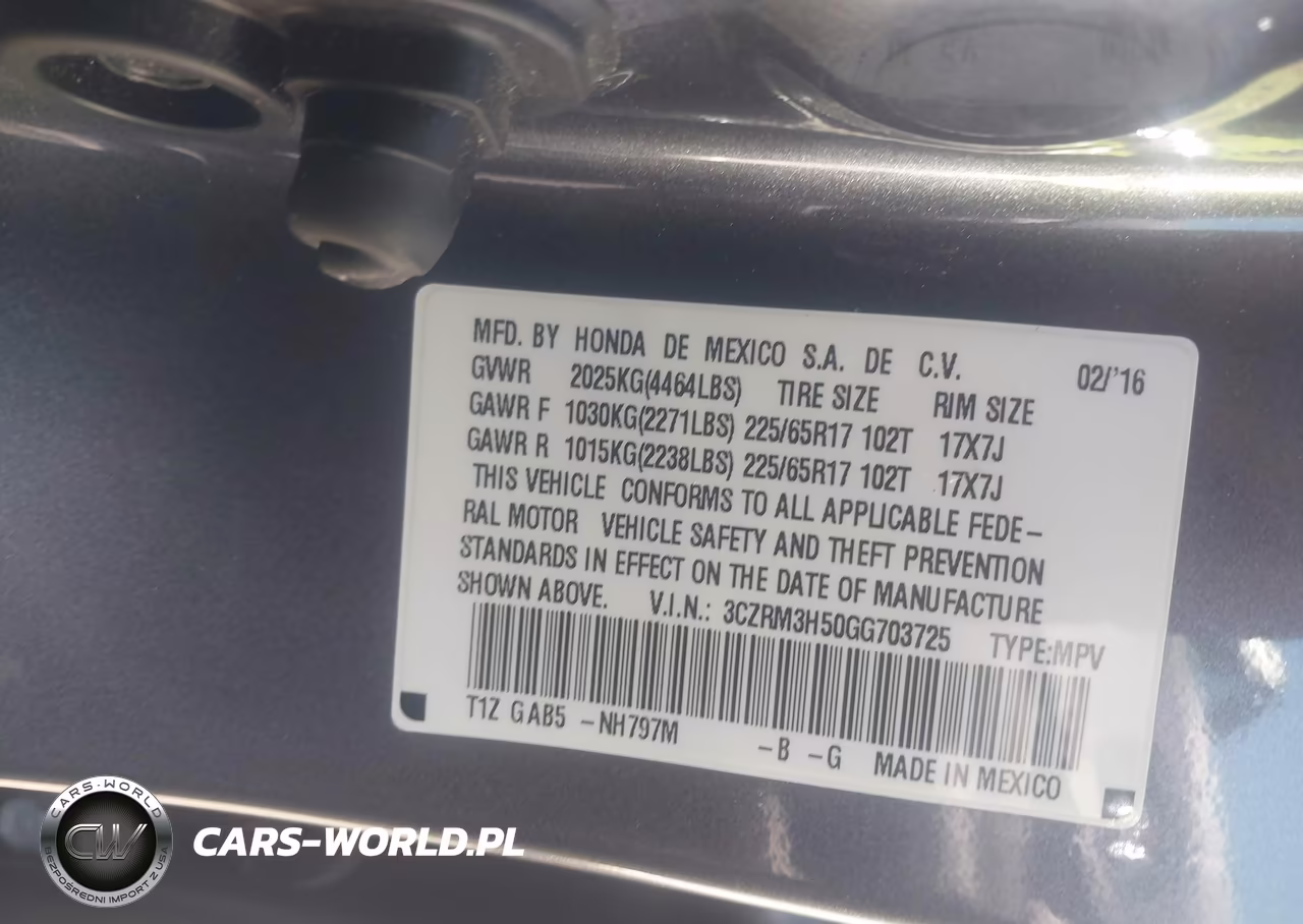 2016 Honda Cr-V Ex VIN:3CZRM3H50GG703725 - 9