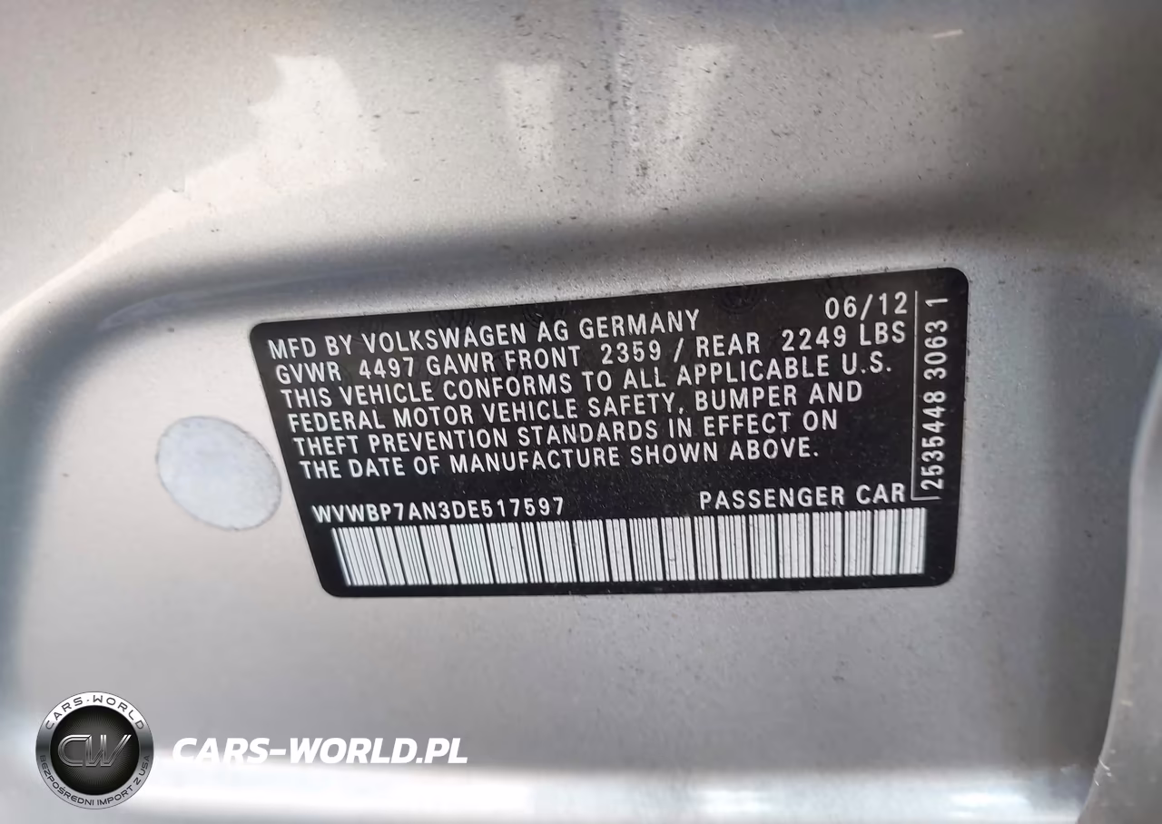 2013 Volkswagen Cc 2.0T Sport VIN:WVWBP7AN3DE517597 - 9