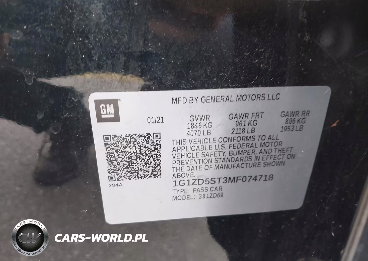2021 Chevrolet Malibu Fwd Lt VIN:1G1ZD5ST3MF074718 - 9