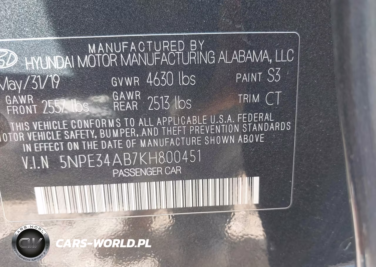 2019 Hyundai Sonata Limited 2.0T VIN:5NPE34AB7KH800451 - 9
