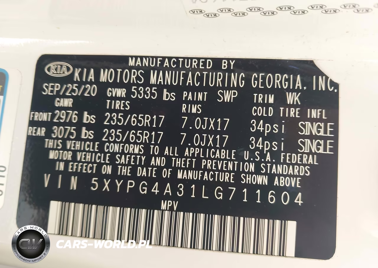 2020 Kia Sorento 2.4L L VIN:5XYPG4A31LG711604 - 9