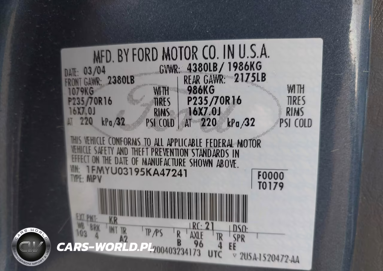 2005 Ford Escape Xlt VIN:1FMYU03195KA47241 - 9