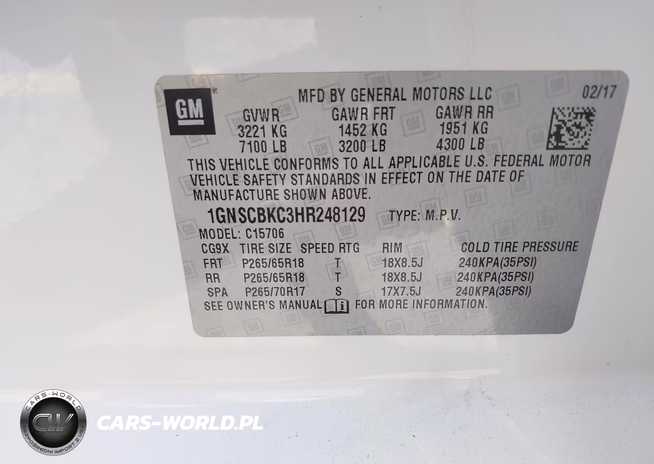 2017 Chevrolet Tahoe Lt VIN:1GNSCBKC3HR248129 - 9
