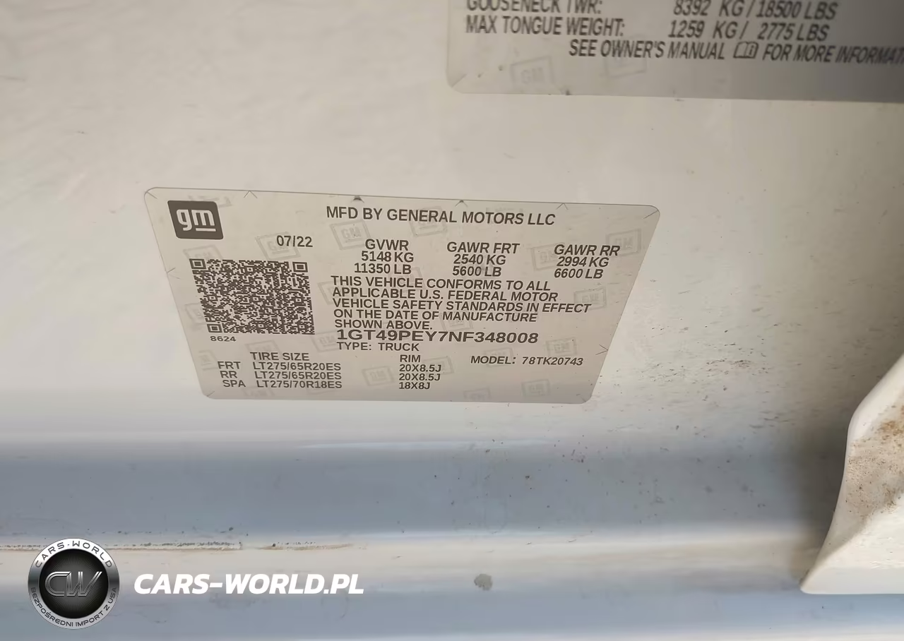 2022 GMC Sierra 2500Hd 4Wd Standard Bed At4 VIN:1GT49PEY7NF348008 - 9