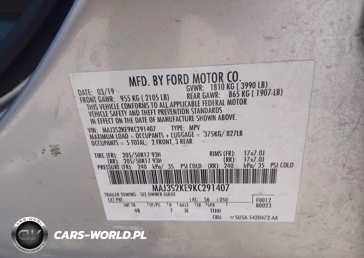2019 Ford Ecosport Titanium VIN:MAJ3S2KE9KC291407 - 9