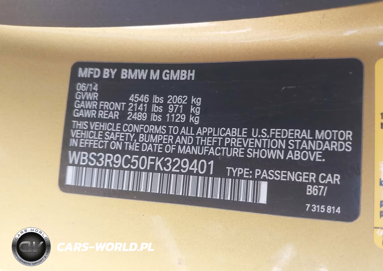 2015 BMW M4 VIN:WBS3R9C50FK329401 - 9