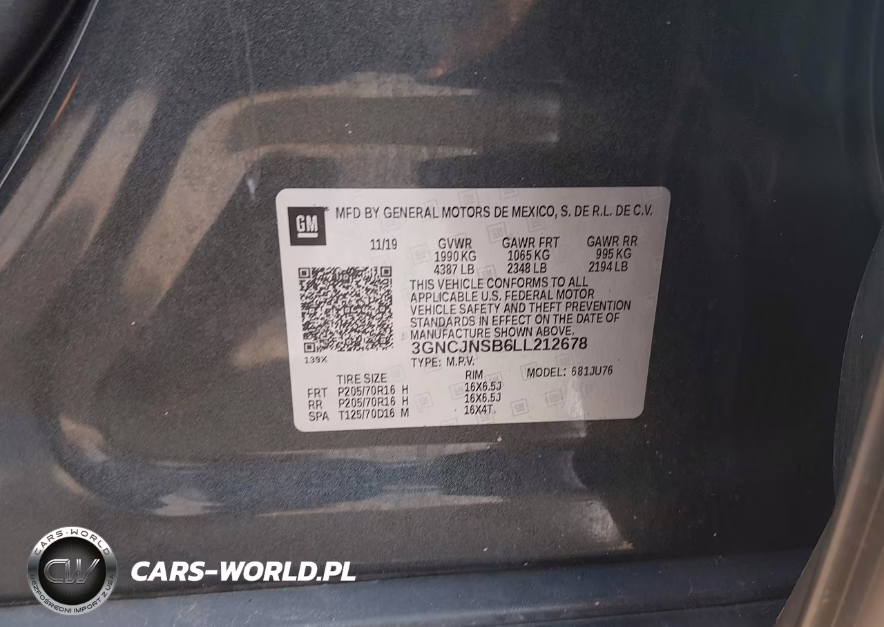 2020 Chevrolet Trax Awd Ls VIN:3GNCJNSB6LL212678 - 9