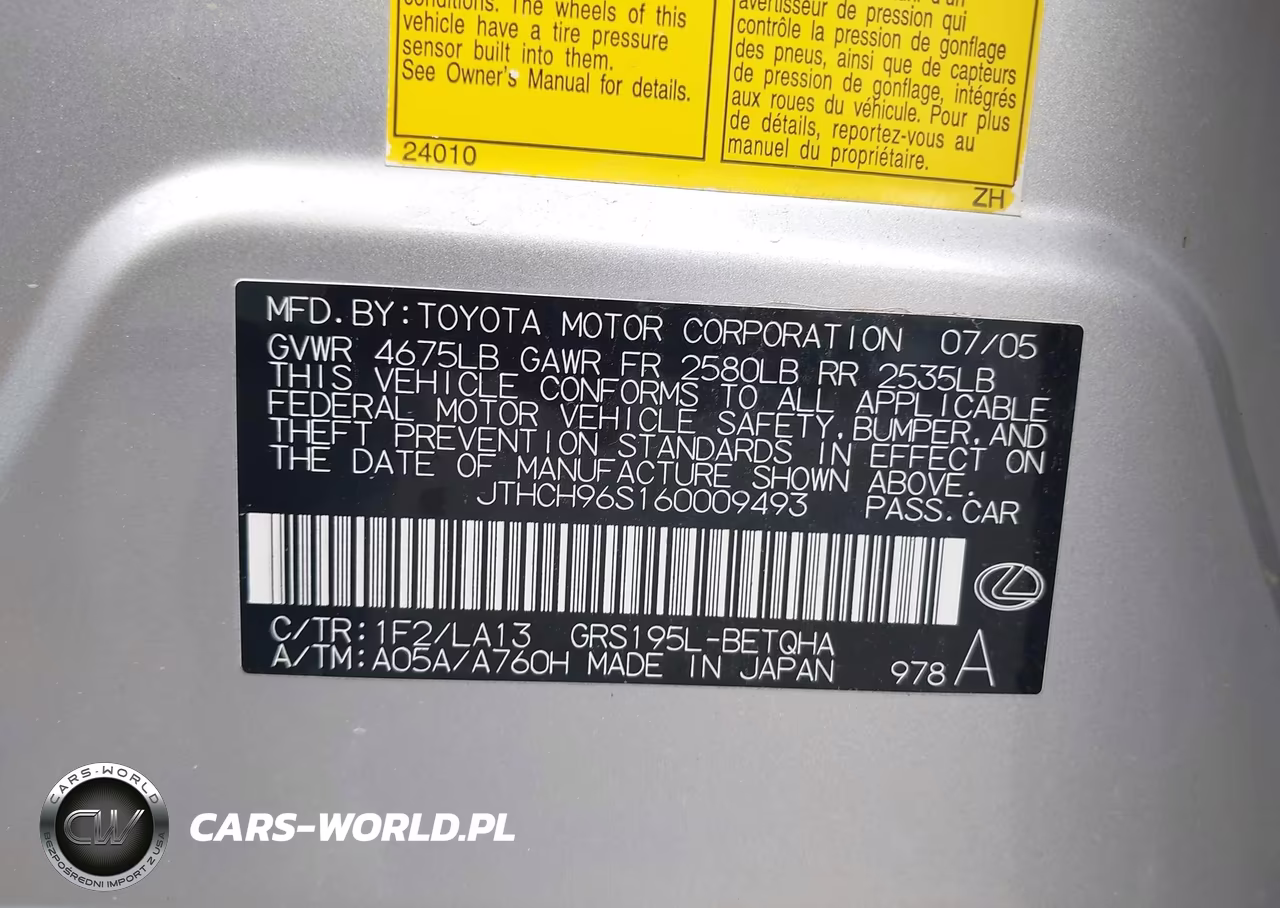 2006 Lexus Gs 300 VIN:JTHCH96S160009493 - 9