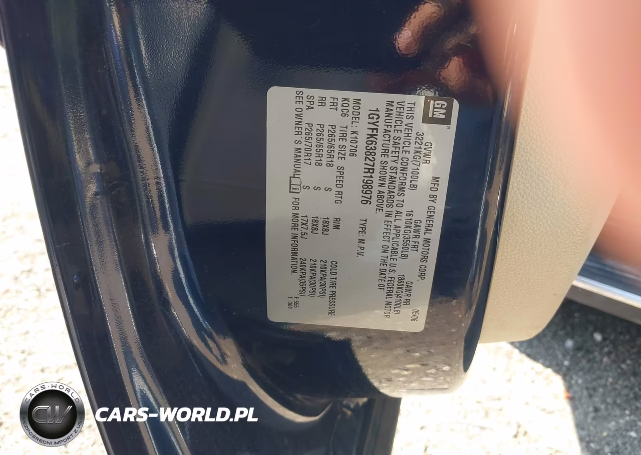 2007 Cadillac Escalade VIN:1GYFK63827R198976 - 9