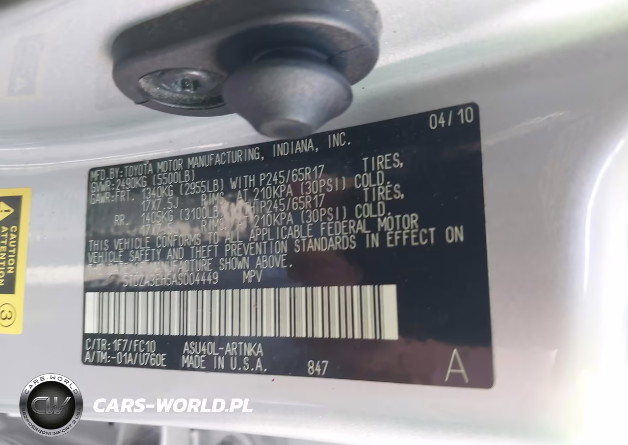 2010 Toyota Highlander VIN:5TDZA3EH5AS004449 - 9