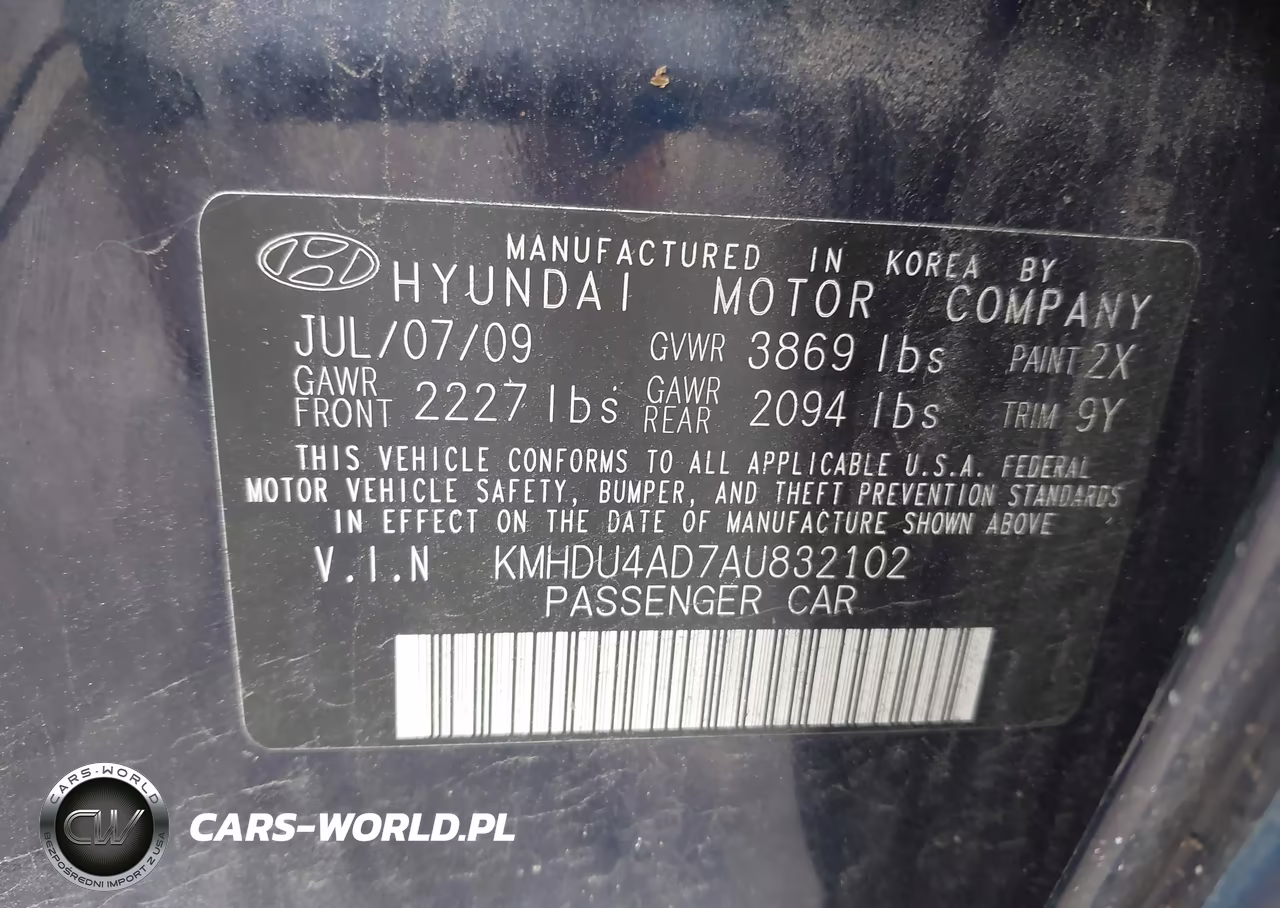 2010 Hyundai Elantra Blue VIN:KMHDU4AD7AU832102 - 9
