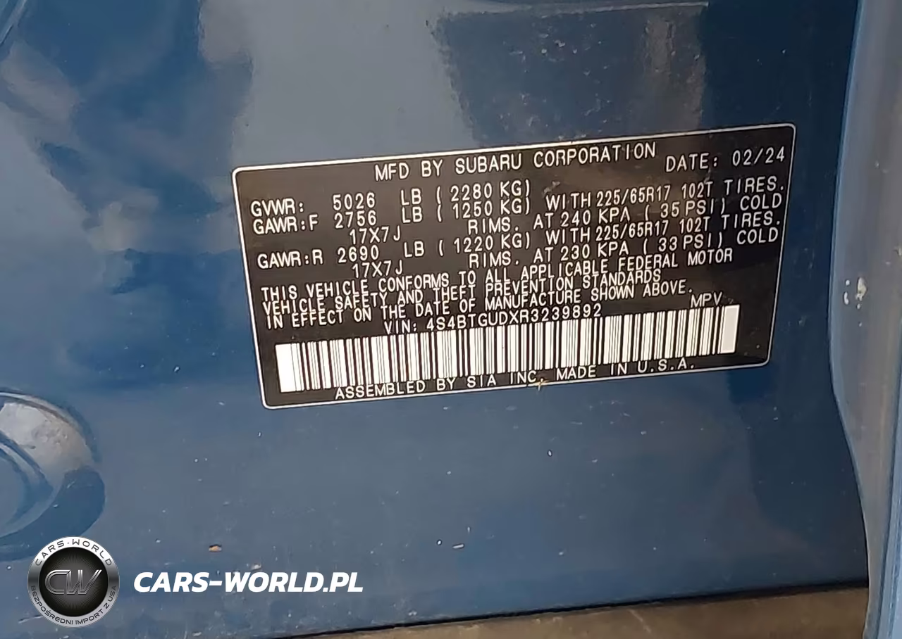 2024 Subaru Outback Wilderness VIN:4S4BTGUDXR3239892 - 9