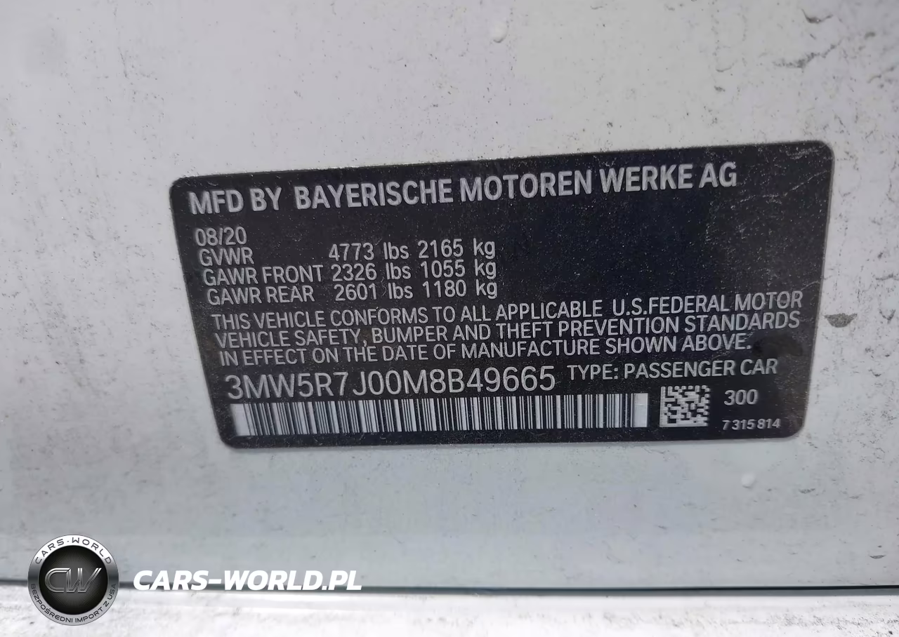2021 BMW 330I xDrive VIN:3MW5R7J00M8B49665 - 9