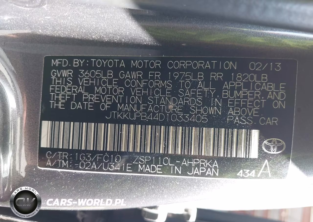 2013 Scion Xd VIN:JTKKUPB44D1033405 - 9