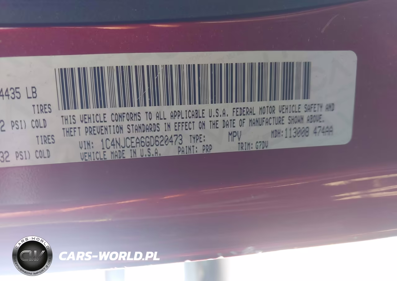 2016 Jeep Compass Latitude VIN:1C4NJCEA6GD620473 - 9