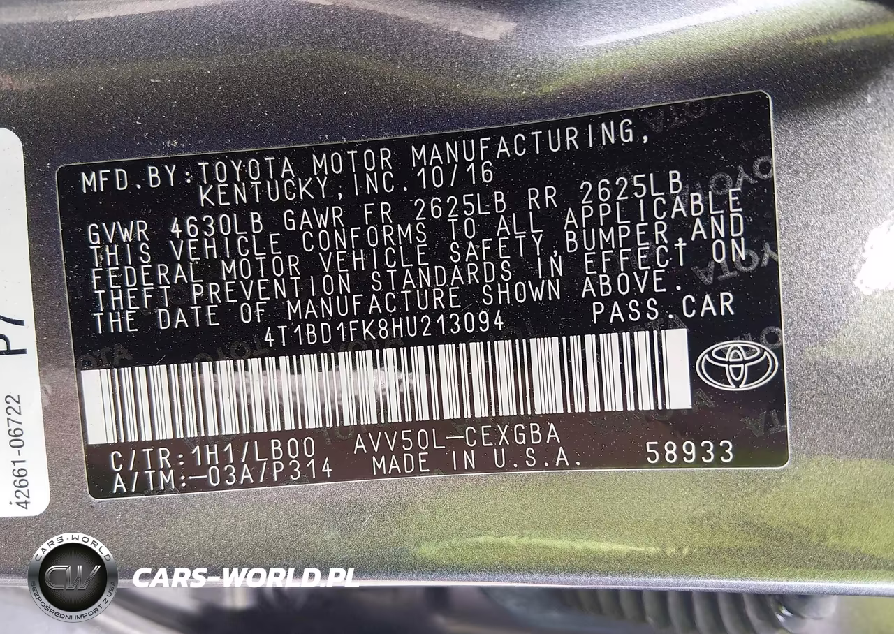 2017 Toyota Camry Hybrid Xle VIN:4T1BD1FK8HU213094 - 9
