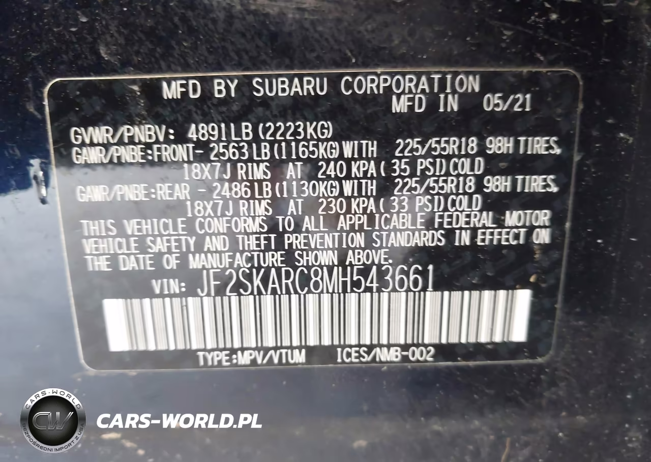 2021 Subaru Forester Sport VIN:JF2SKARC8MH543661 - 9