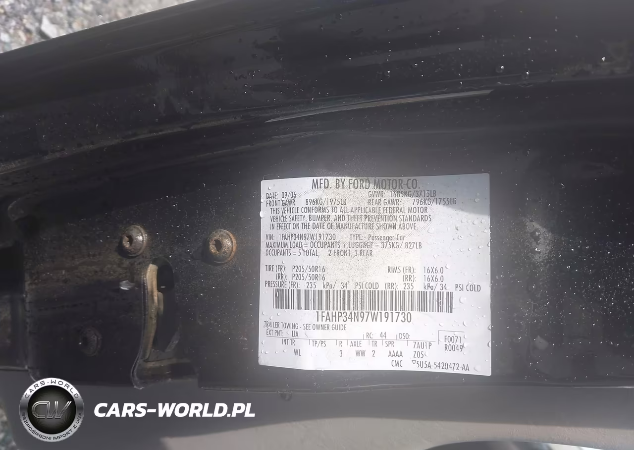 2007 Ford Focus S-Se-Ses VIN:1FAHP34N97W191730 - 9