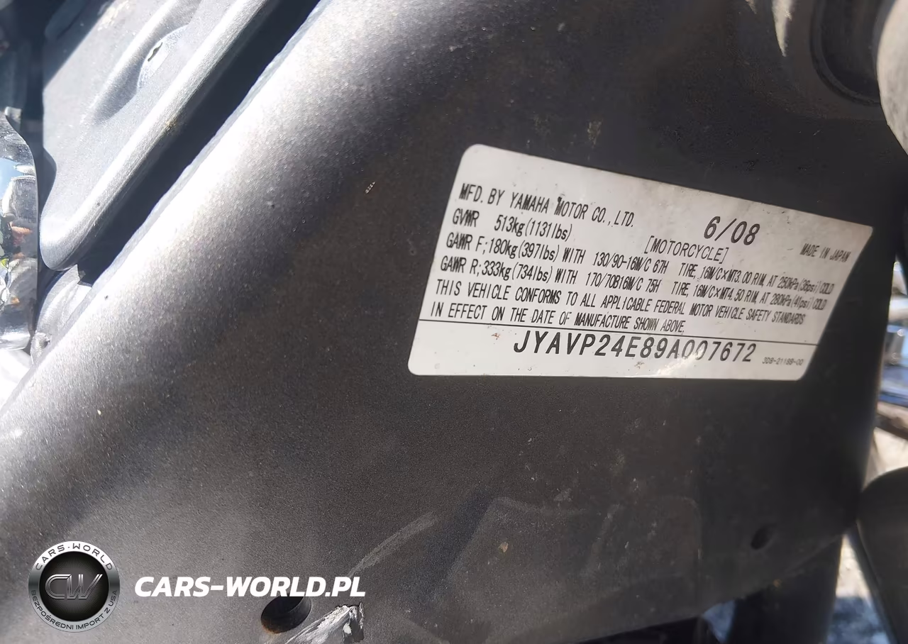 2009 Yamaha Xvs1300 A VIN:JYAVP24E89A007672 - 10