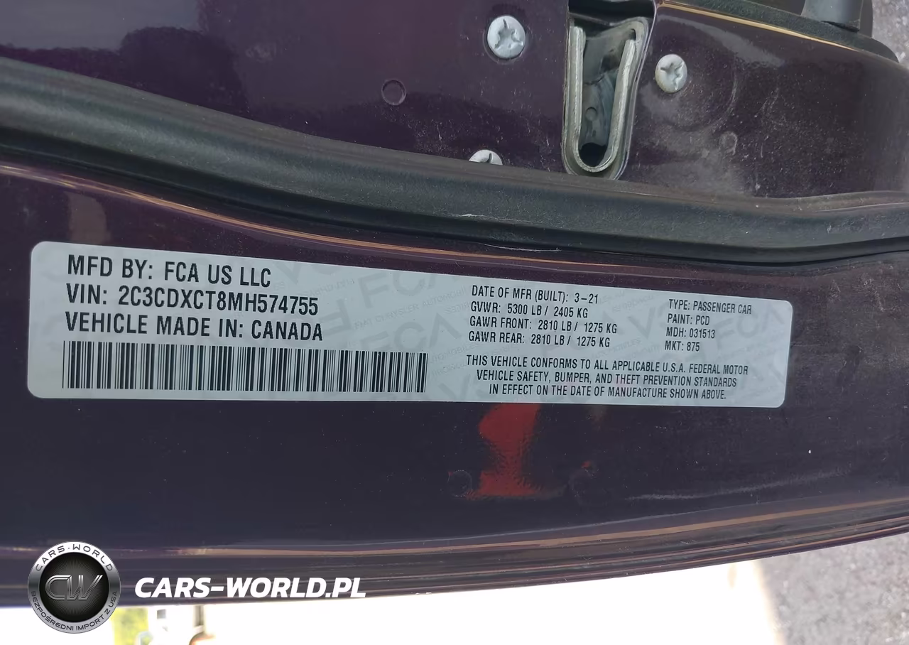 2021 Dodge Charger R-T Rwd VIN:2C3CDXCT8MH574755 - 9