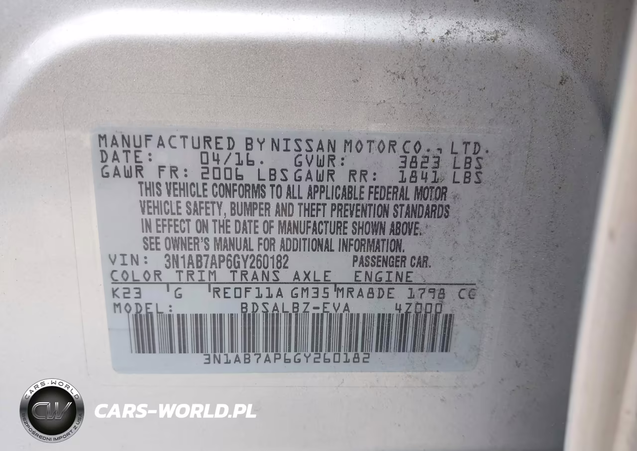 2016 Nissan Sentra S VIN:3N1AB7AP6GY260182 - 9