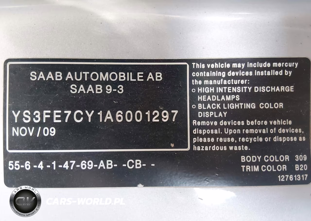2010 Saab 9-3 VIN:YS3FE7CY1A6001297 - 9
