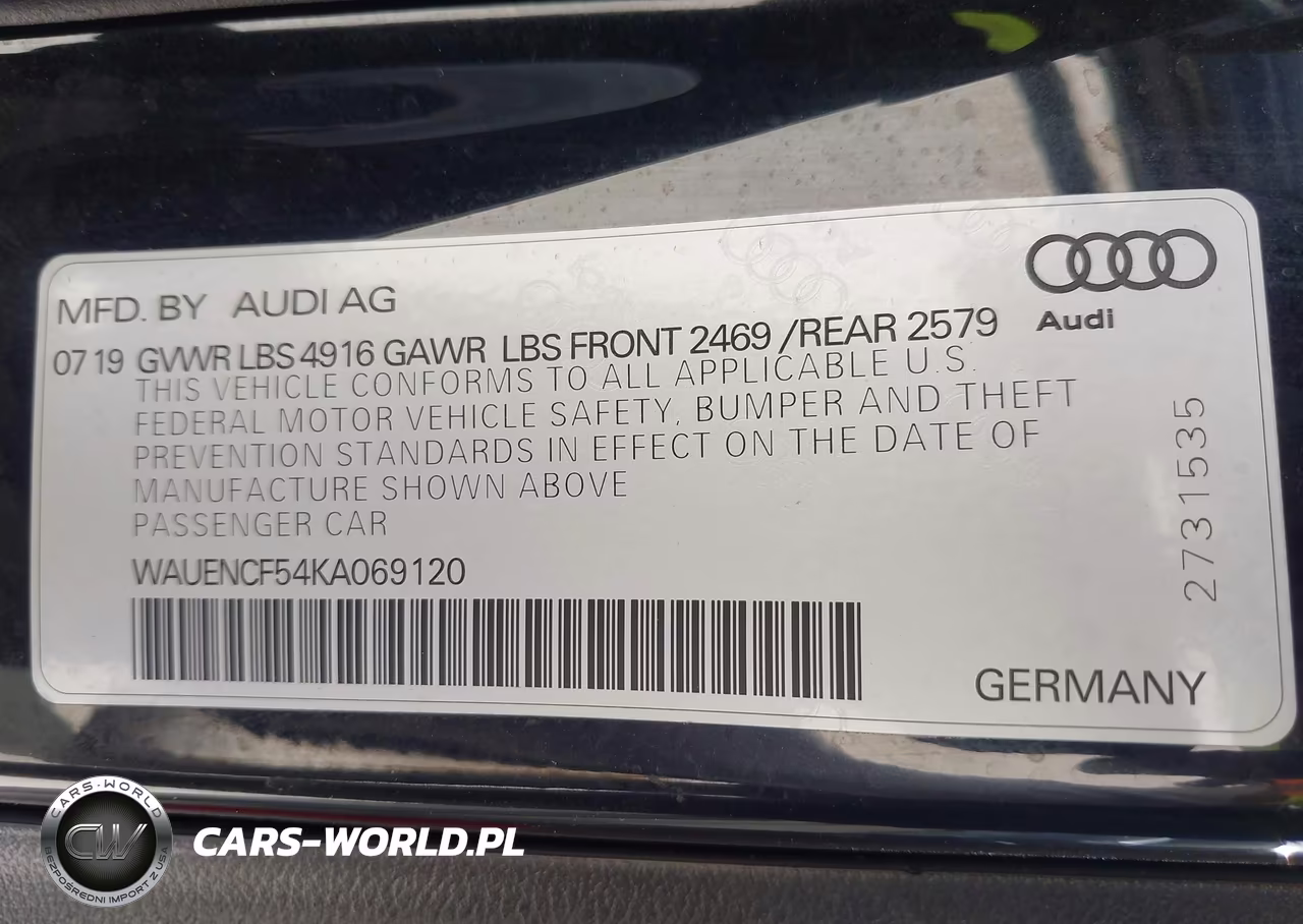 2019 Audi A5 45 Premium VIN:WAUENCF54KA069120 - 9