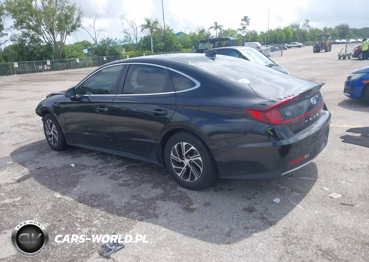 2022 Hyundai Sonata Hybrid Blue VIN:KMHL24JJ1NA051543 - 3