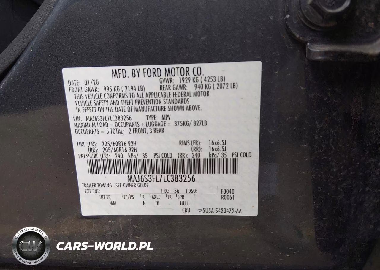 2020 Ford Ecosport S VIN:MAJ6S3FL7LC383256 - 9