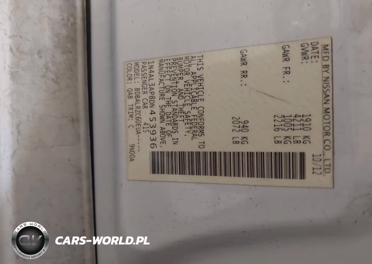 2013 Nissan Altima 2.5 S VIN:1N4AL3AP8DN453936 - 9