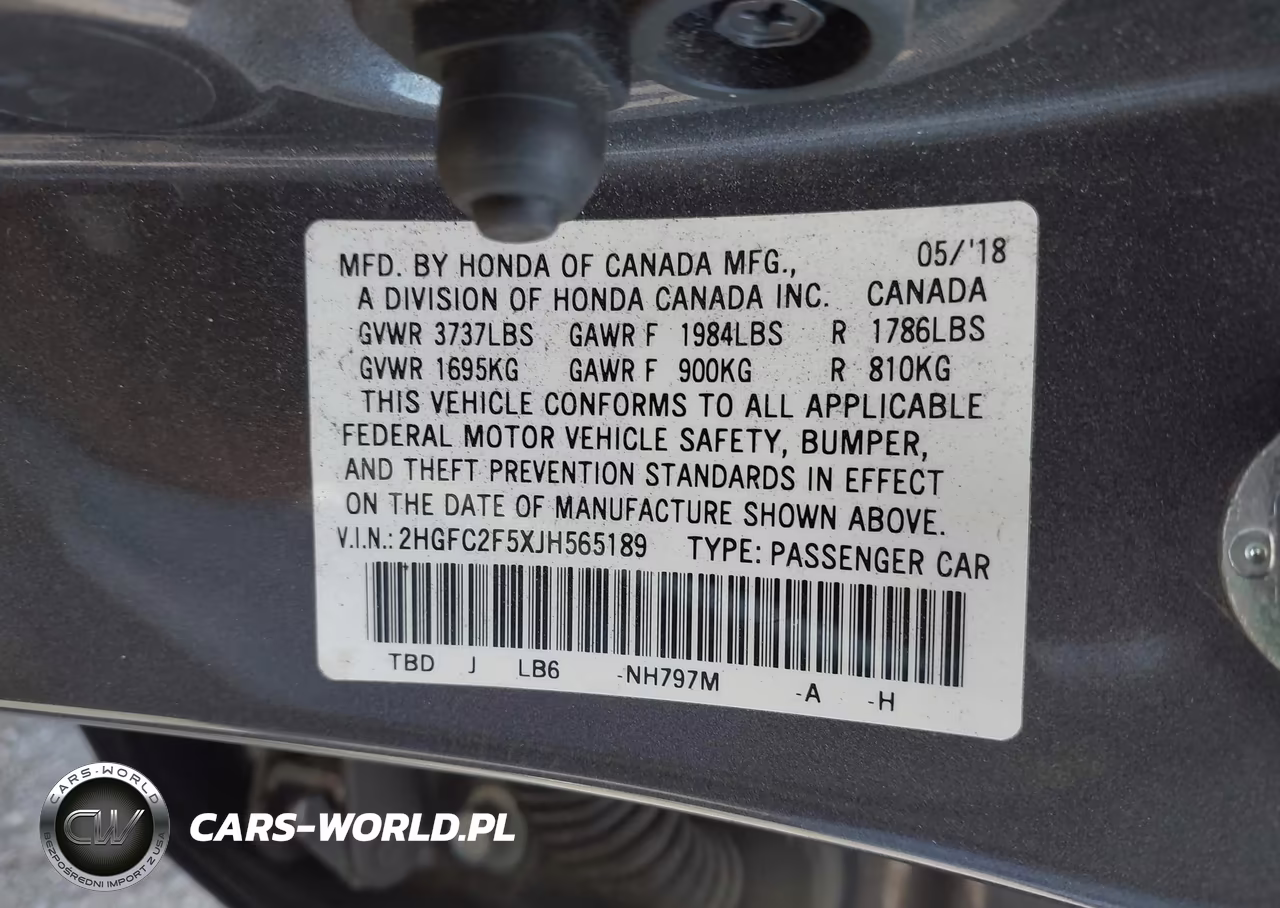 2018 Honda Civic Lx VIN:2HGFC2F5XJH565189 - 9