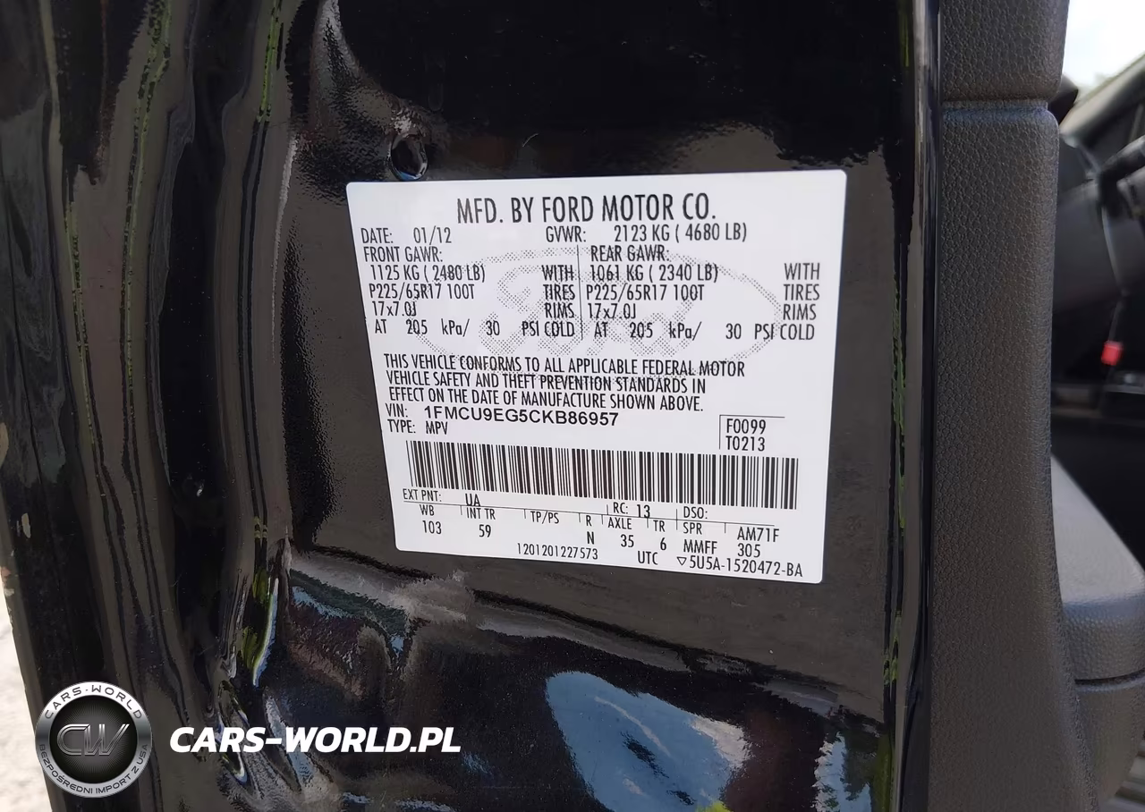 2012 Ford Escape Limited VIN:1FMCU9EG5CKB86957 - 9