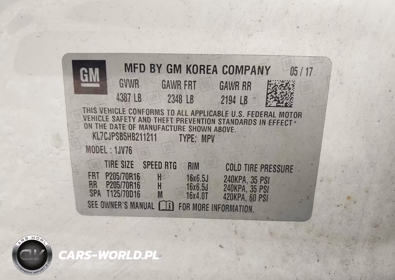 2017 Chevrolet Trax Lt VIN:KL7CJPSB5HB211211 - 9