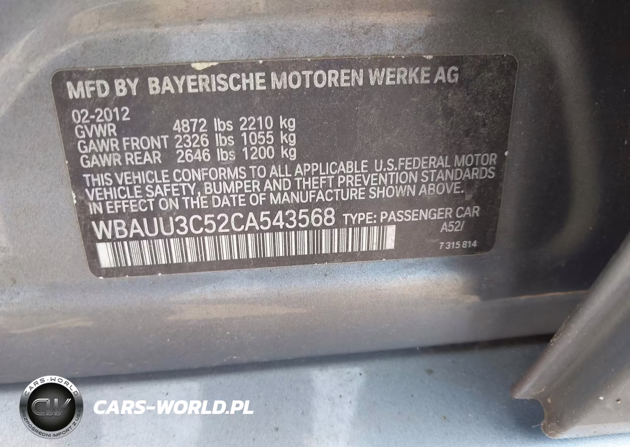 2012 BMW 328I xDrive VIN:WBAUU3C52CA543568 - 9
