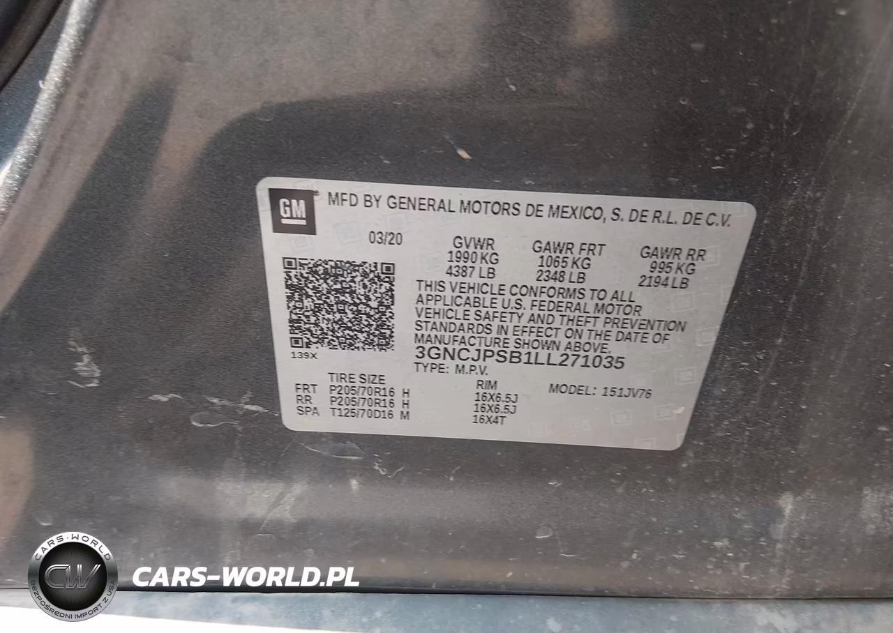 2020 Chevrolet Trax Awd Lt VIN:3GNCJPSB1LL271035 - 9