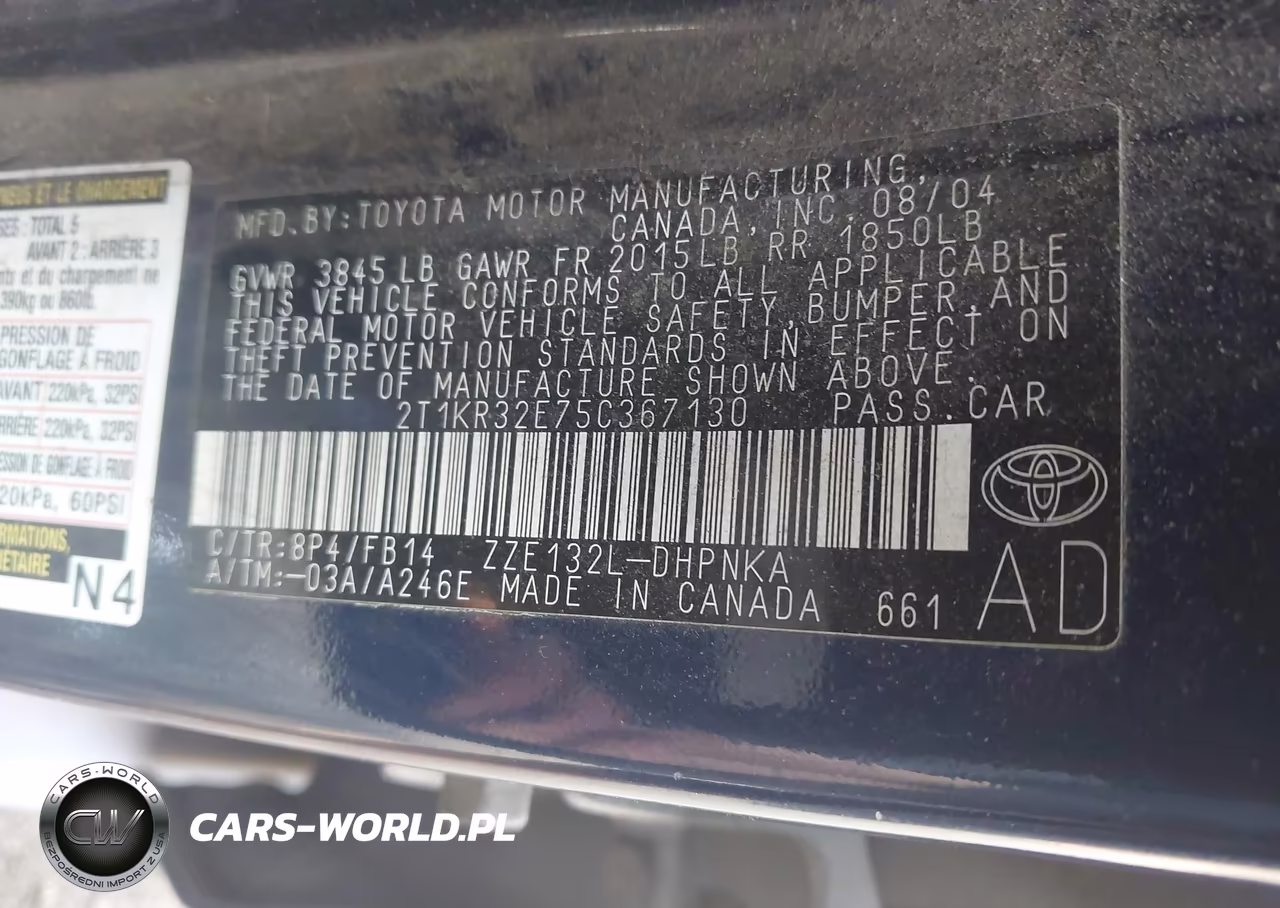 2005 Toyota Matrix Xr VIN:2T1KR32E75C367130 - 9