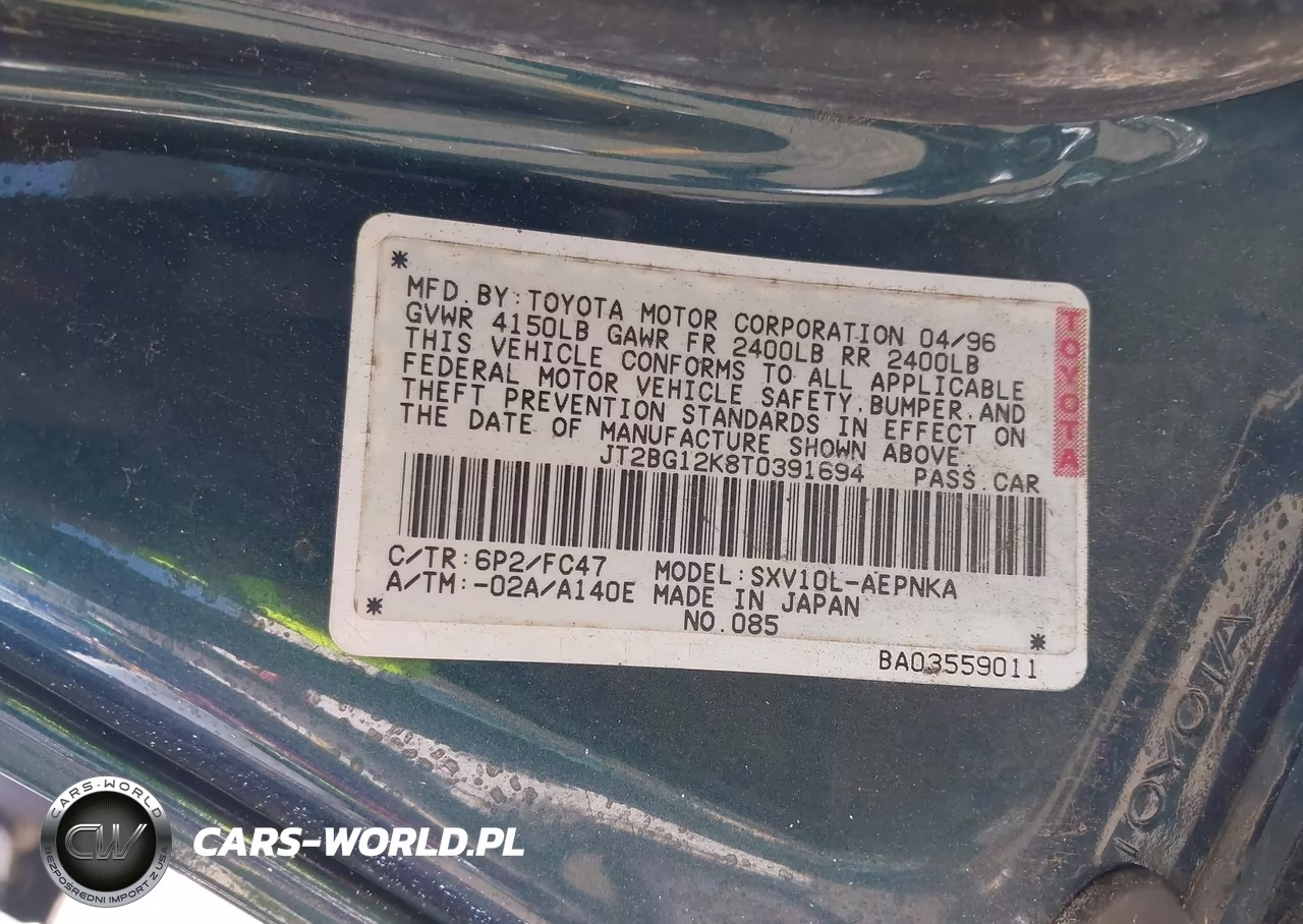 1996 Toyota Camry Dx-Le-Xle VIN:JT2BG12K8T0391694 - 9