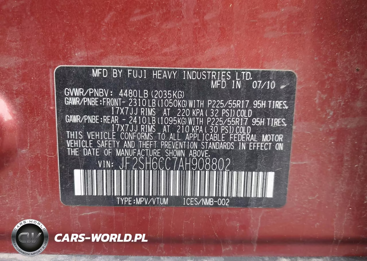 2010 Subaru Forester 2.5X Premium VIN:JF2SH6CC7AH908802 - 9