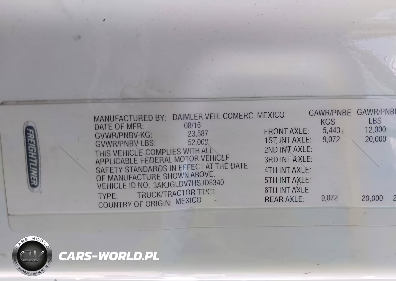2017 Freightliner Cascadia 125 VIN:3AKJGLDV7HSJD8340 - 8