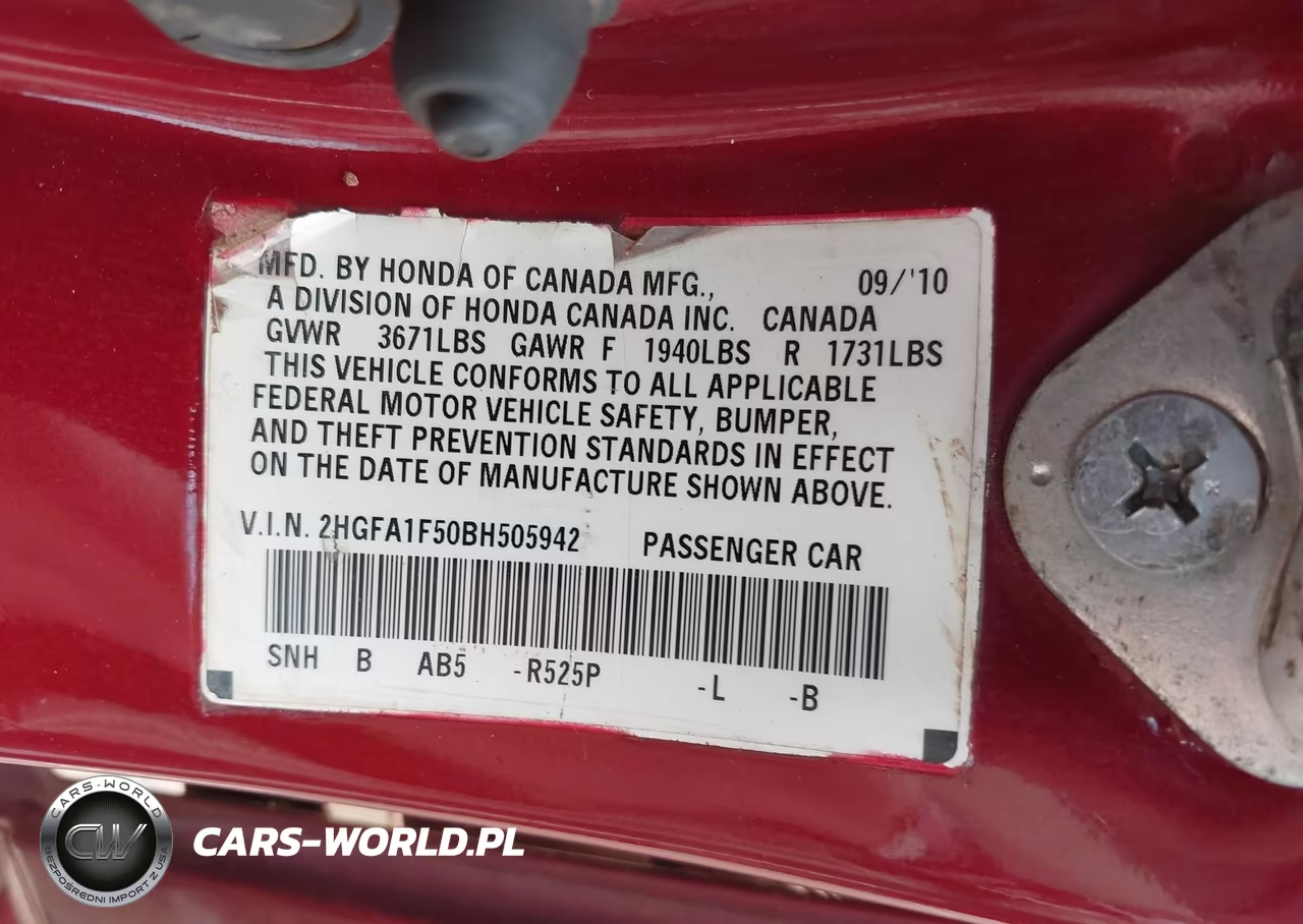 2011 Honda Civic Lx VIN:2HGFA1F50BH505942 - 9