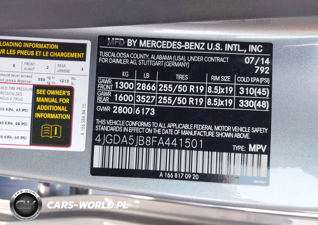 2015 Mercedes-Benz Ml 350 VIN:4JGDA5JB8FA441501 - 9