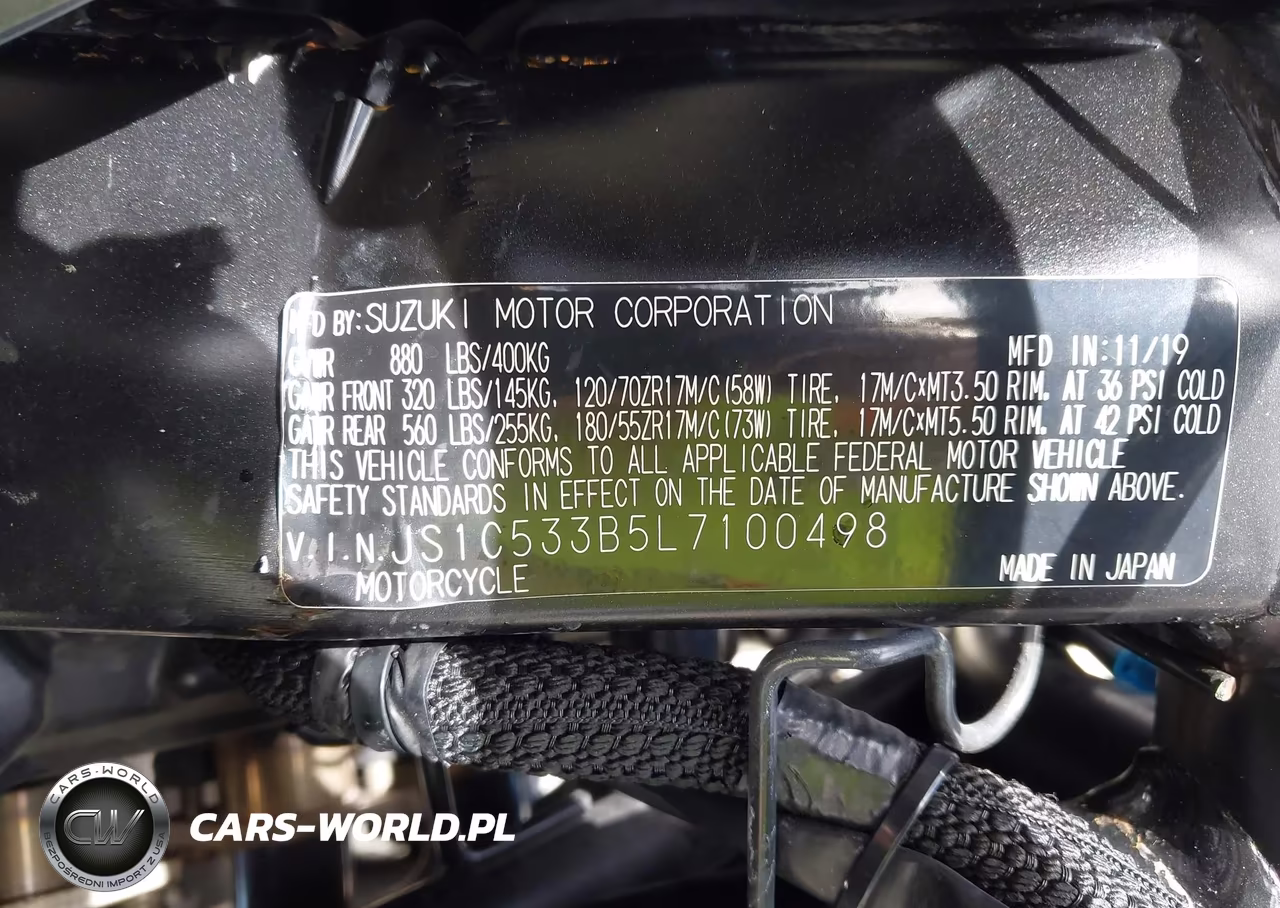 2020 Suzuki Gsx-S750 M-Z VIN:JS1C533B5L7100498 - 10