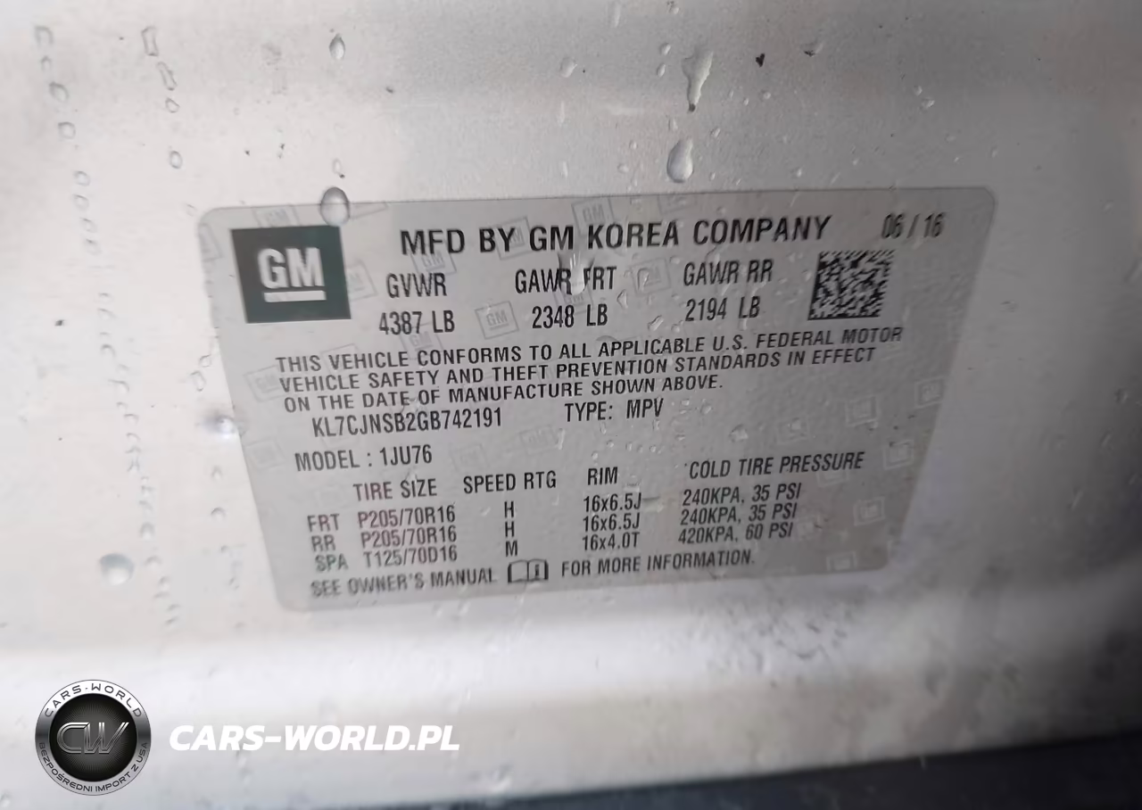 2016 Chevrolet Trax Ls VIN:KL7CJNSB2GB742191 - 9