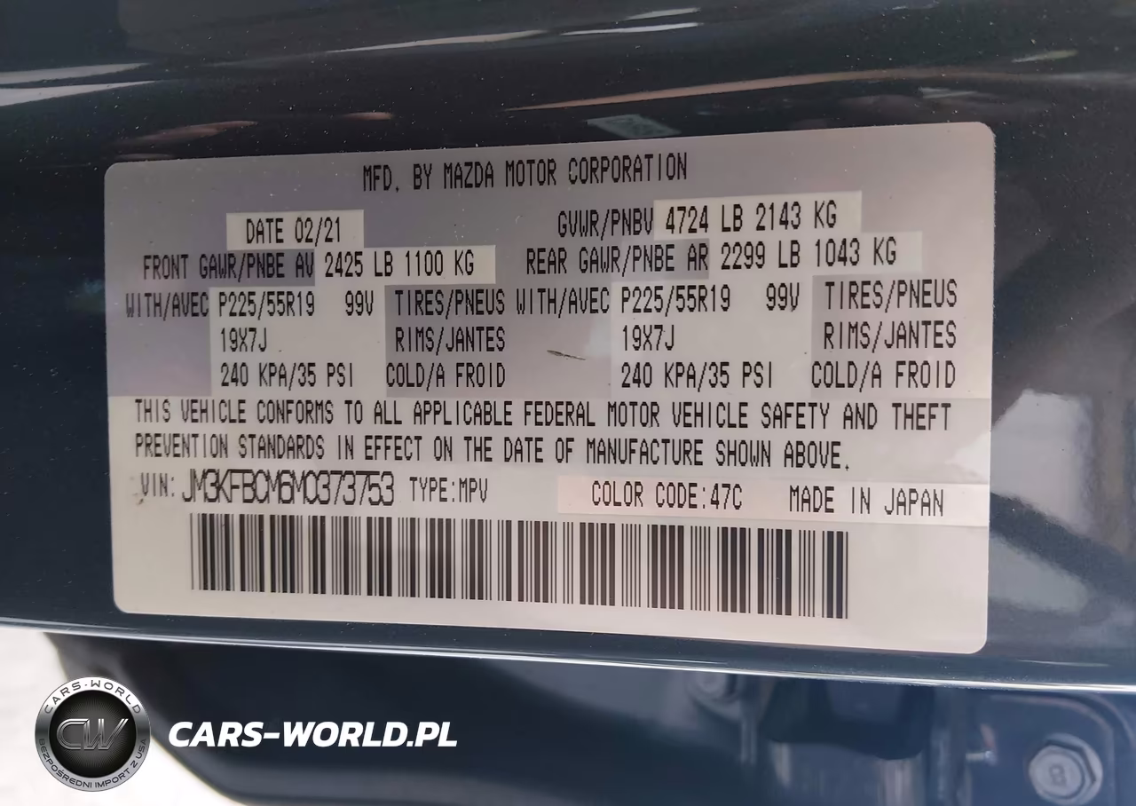 2021 Mazda Cx-5 Carbon Edition-Touring VIN:JM3KFBCM6M0373753 - 9
