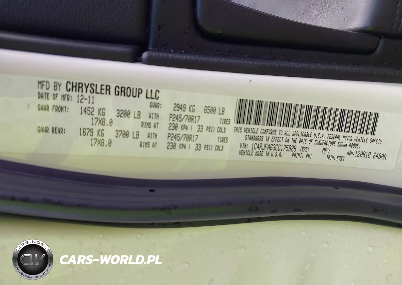 2012 Jeep Grand Cherokee Laredo VIN:1C4RJFAG3CC175929 - 9