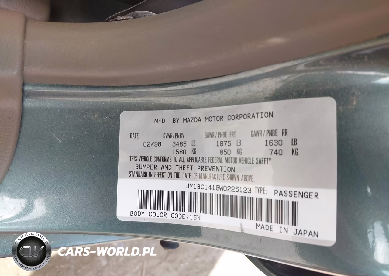 1998 Mazda Protege Dx-Lx VIN:JM1BC1418W0225123 - 9