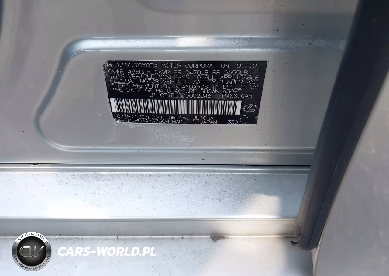 2013 Lexus Gs 350 VIN:JTHCE1BL3D5002246 - 9