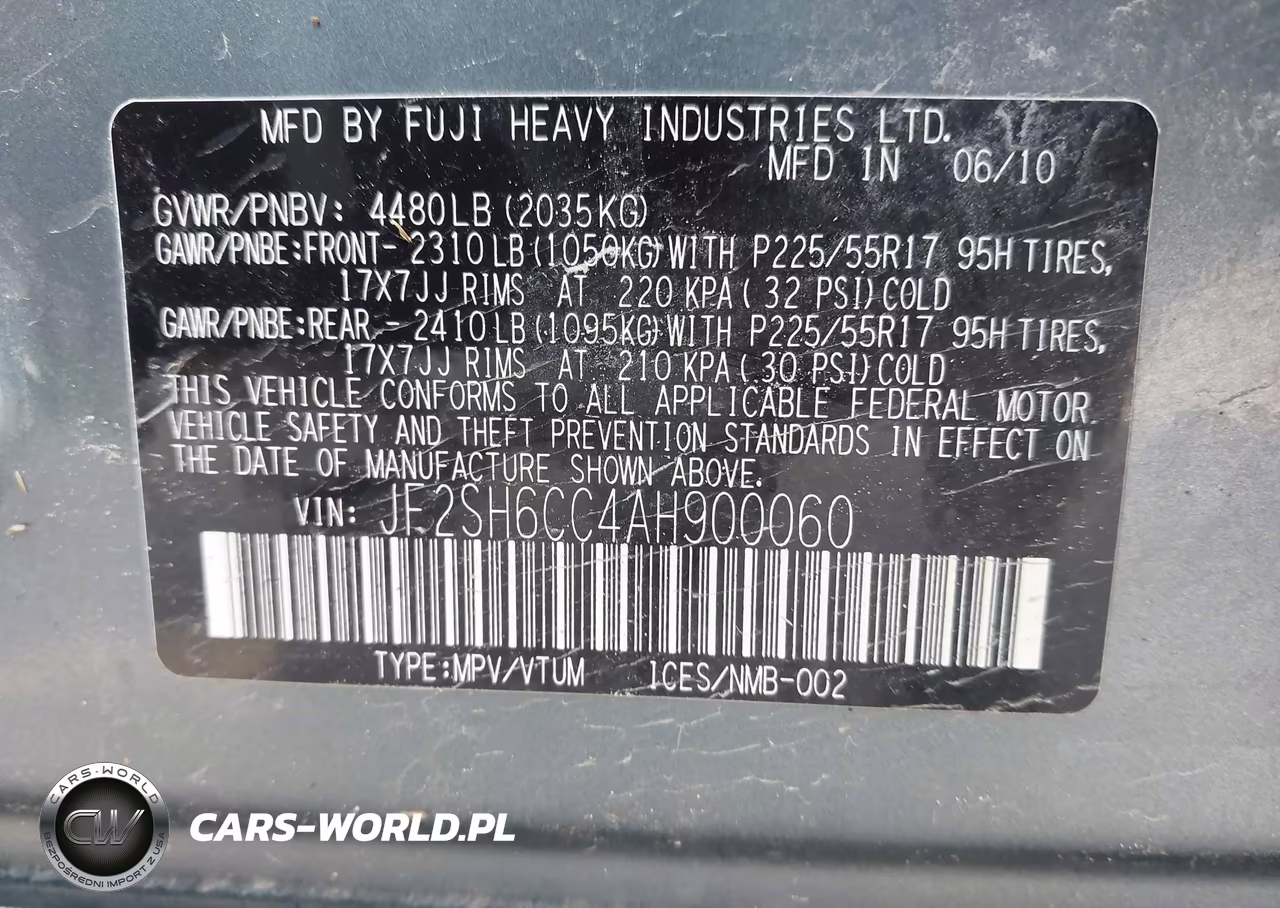 2010 Subaru Forester 2.5X Premium VIN:JF2SH6CC4AH900060 - 9